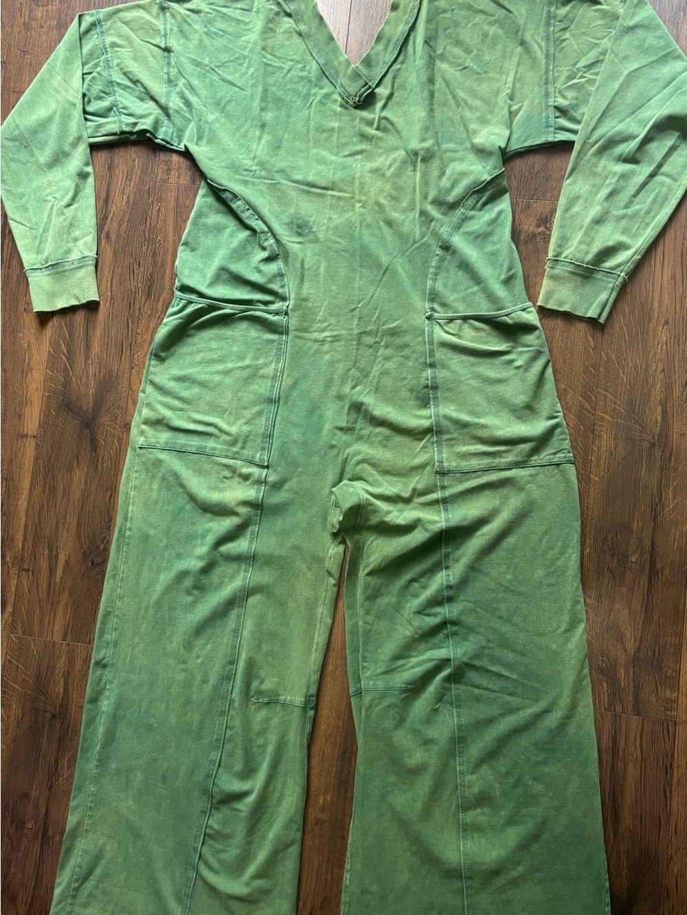 FP Movement by Free People Women’s Green Long-Sleeve One-Piece Romper